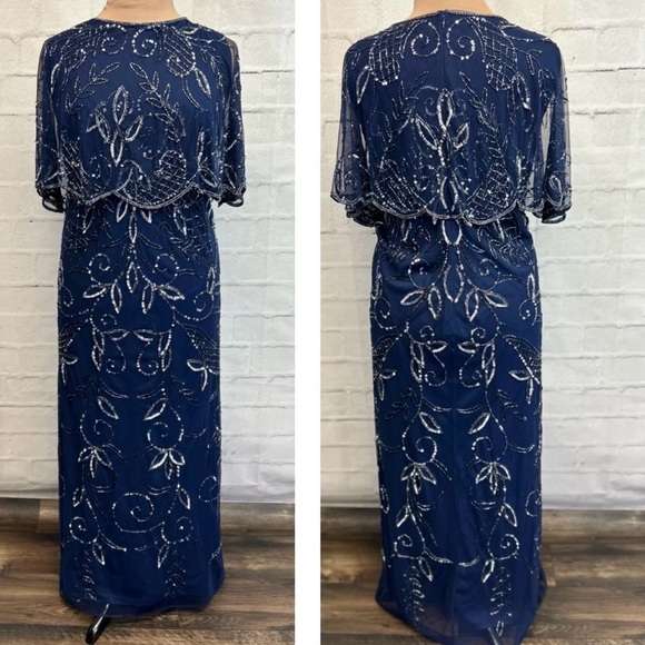 Roaman's Women's Plus Size Beaded Glam Maxi Dress - Picture 4 of 5